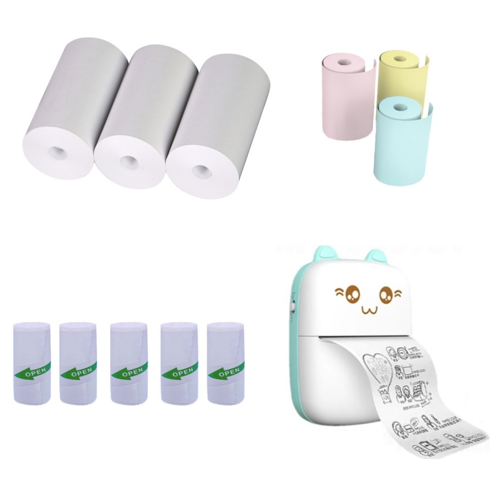 Mini Pocket Thermal Printer Paper Roll - 57x25MM papier thermique autocollant papier étiquettes