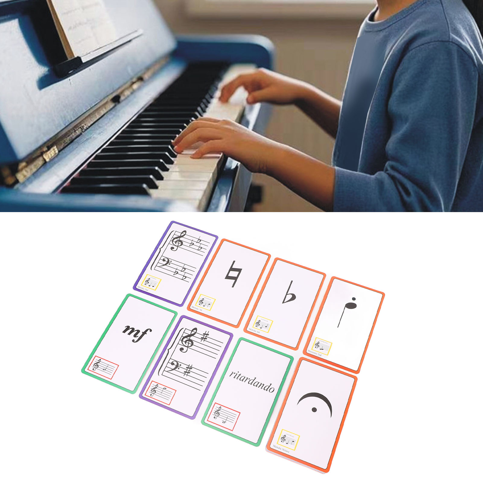 Blank Sheet Music Notebook - Cartes Flash de musique codées par