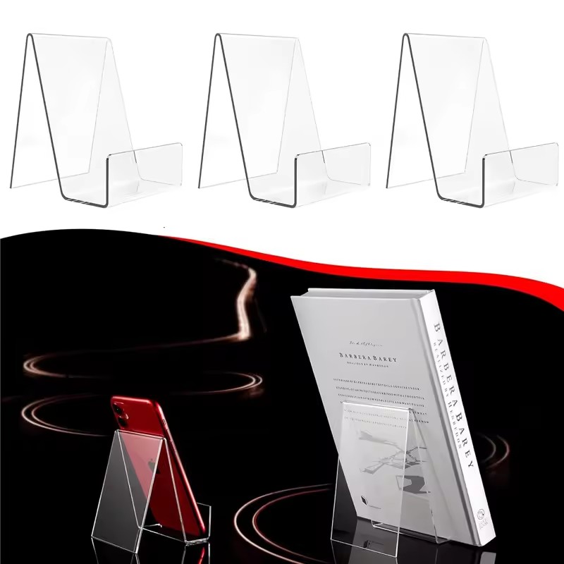 Clear Acrylic Book Stand Holder - Support de livre réglable transparent 4