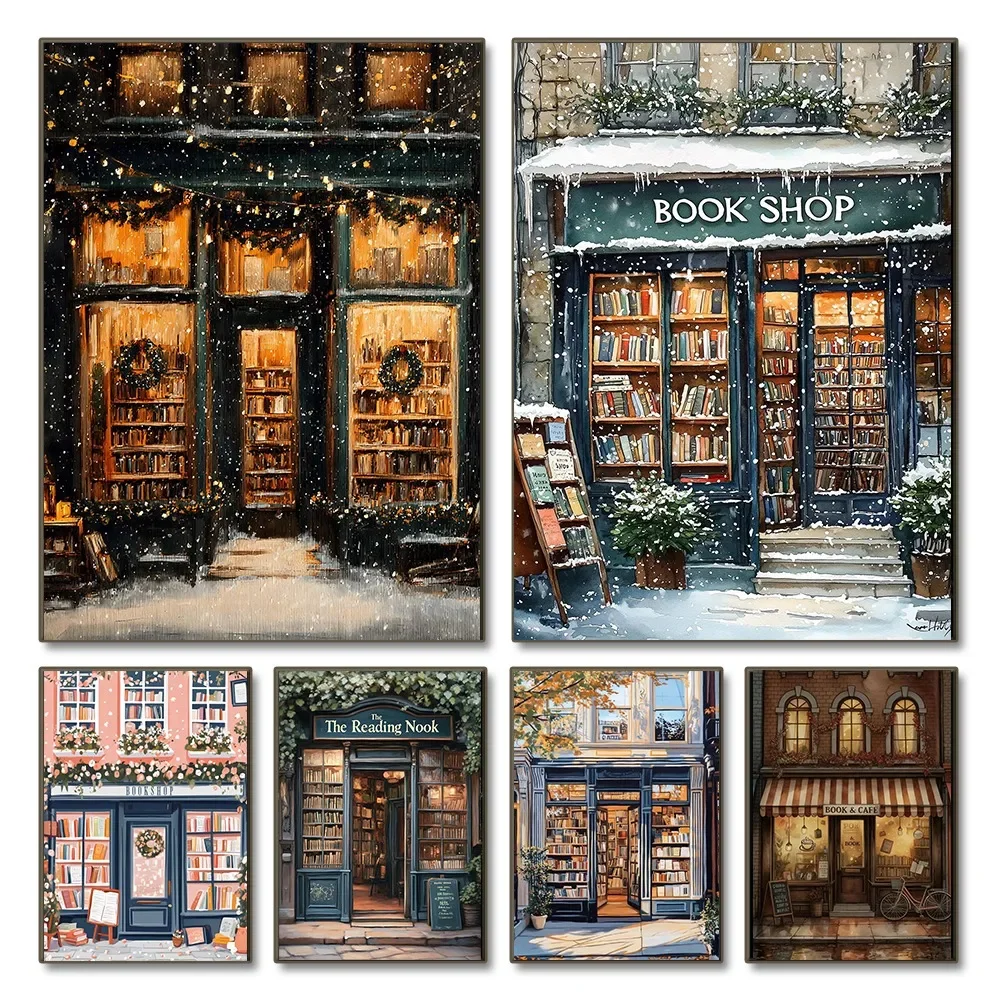 Books - Tableau sur toile sans cadre de
