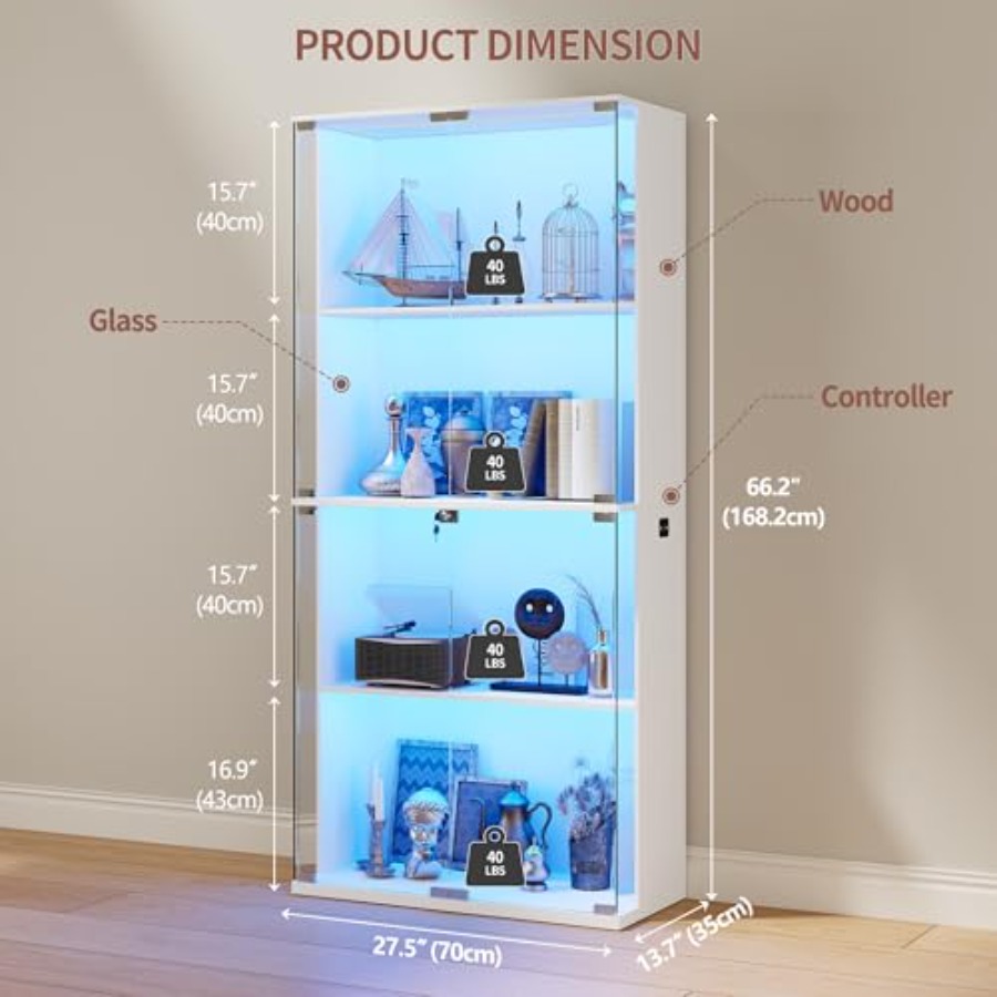 Vitrine en verre 66 pour objet - Books avis et prix
