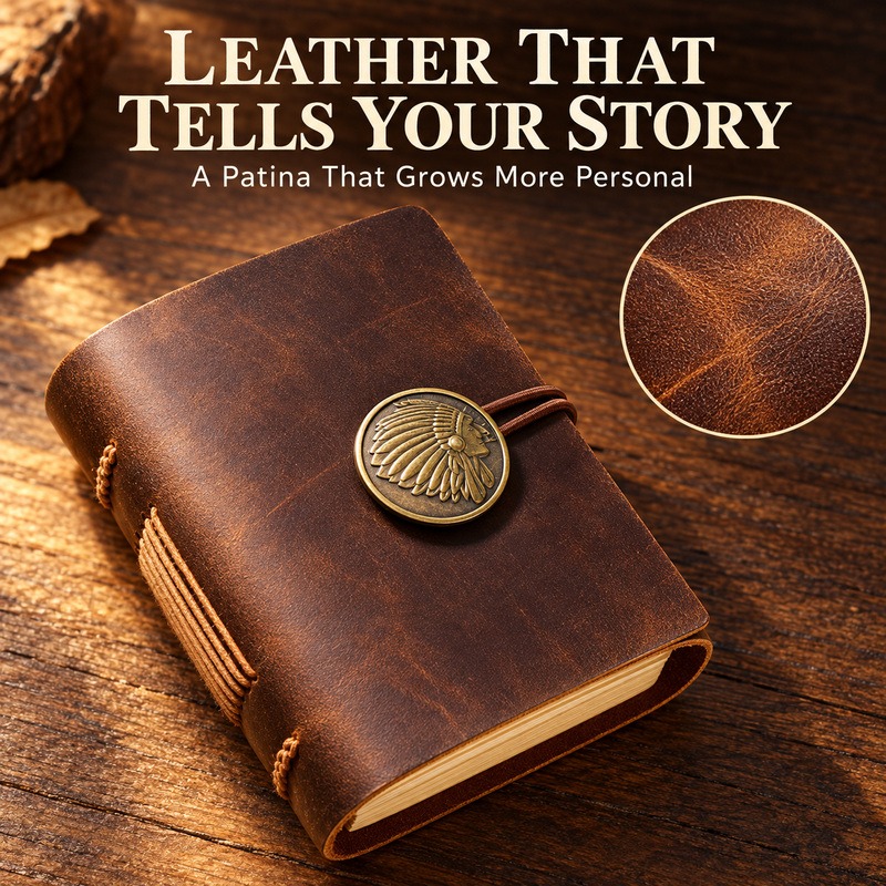 Mini carnet de voyage en cuir  - Vintage Leather Journal Notebook avis et prix