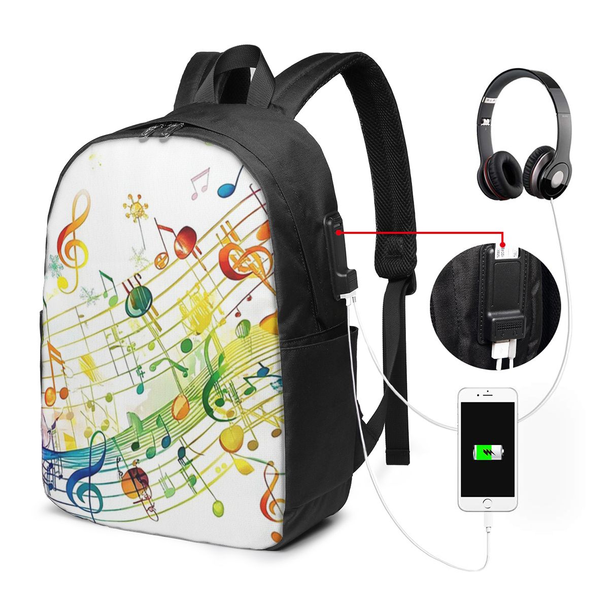 Sac à dos abstrait avec touche - Music avis et prix