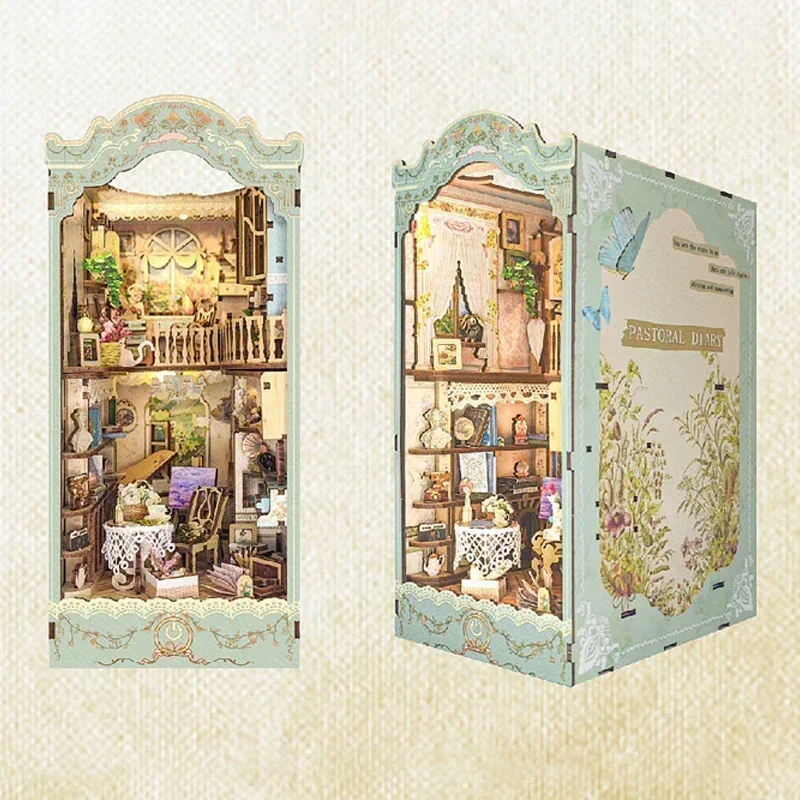 Bibliothèque de ville de conte - Diy Wooden Book Nook Kit Shelf Insert avis et prix