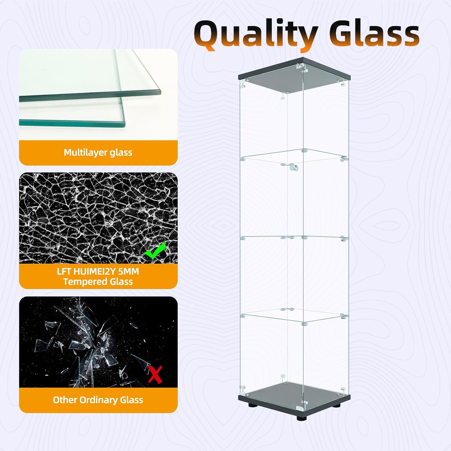 Vitrine en verre avec serrure, - Books avis et prix