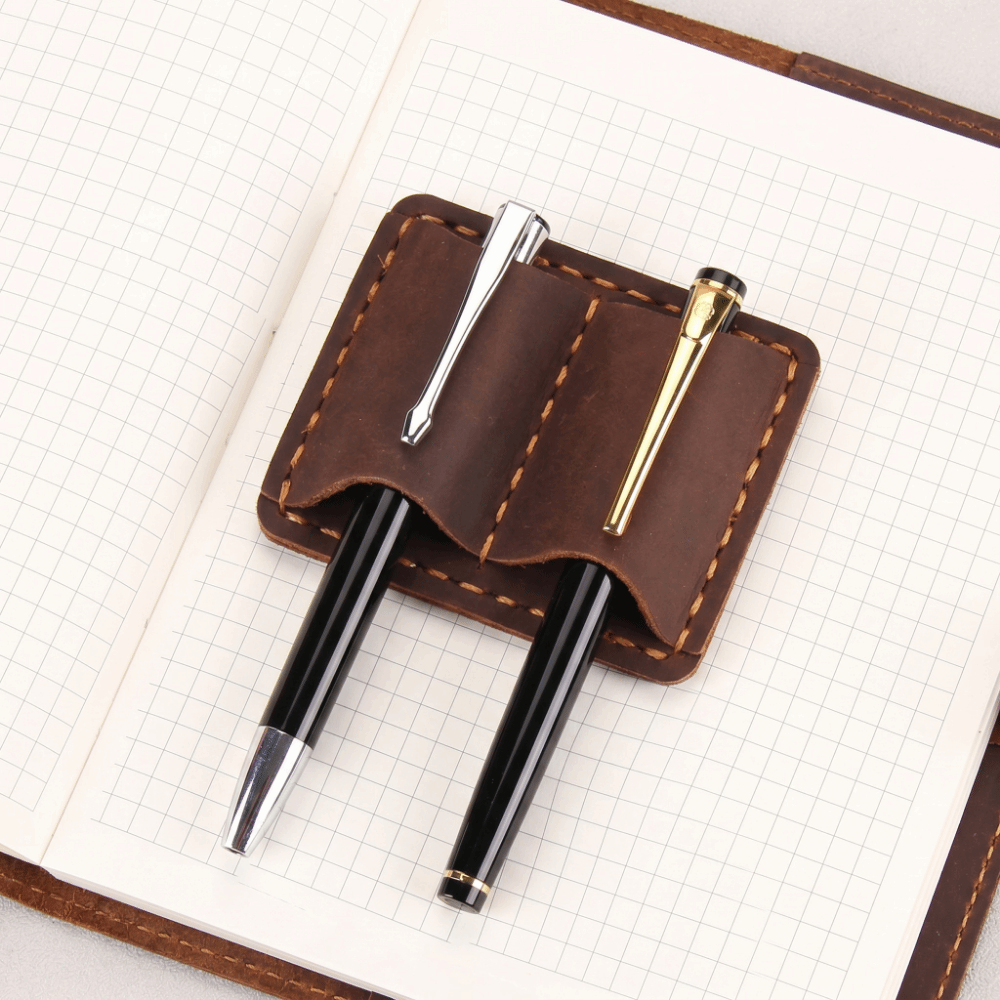 Porte-stylo double en cuir vin - Vintage Leather Journal Notebook avis et prix